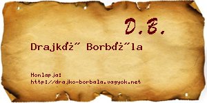 Drajkó Borbála névjegykártya